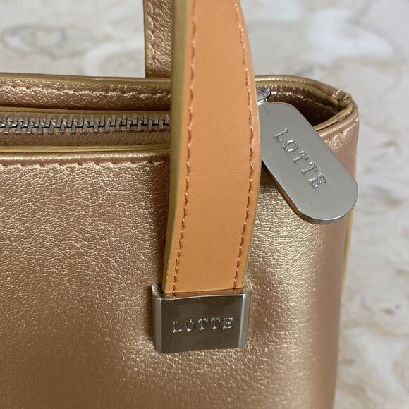NWOT Lotte Gold Leather Mini Satchel Bag - Picture 8 of 13